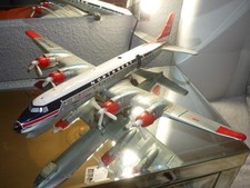 ANCIEN RARE AVION DC 7 DOUGLAS YONESAWA CRAGSTAN TOLE JOUSTRA JEP MONT BLANC