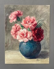 Bouquet d'oeillets, aquarelle