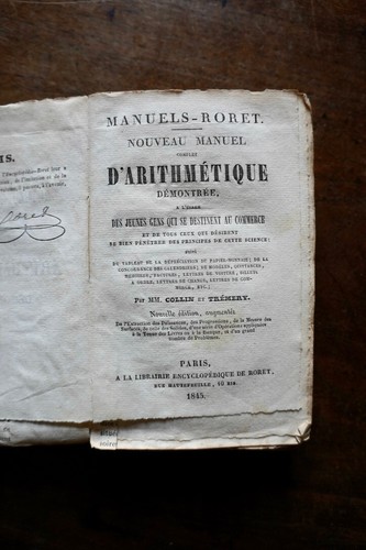 Manuel arithmetique par - manuel,