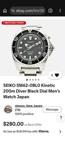 Seiko kinetic men black - men's,