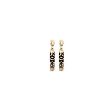 Boucles d'oreilles pendantes tiki plaqué or 18 carats 750/000 garanti