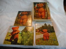 PUZZLE ancien  Bois  Nounours  ours   3 planches television