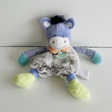Doudou & Compagnie Âne CHOUPI Plat DC2893 Bleu/Vert/Gris - NEUF - RARE