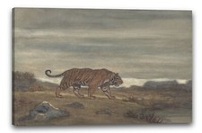 Toile/Cadres Antoine-Louis Barye - Tigre approchant la piscine