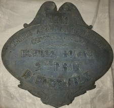 PLAQUE 2eme PRIX 1911 Concours