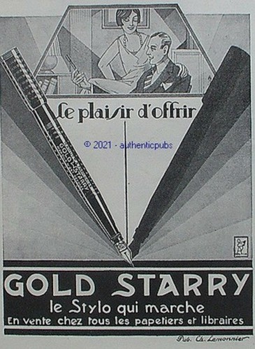 Publicite gold starry stylo - gold,