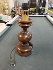 Lampe de table vintage bois tourné – style campagne chic