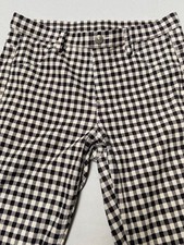 Pantalon jean legging 36/38 coton stretch UNIQLO tartan Vichy noir & blanc