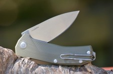 Couteau Lionsteel Kur Lame Acier Sleipner Manche Green G-10 Made Italy LSTKURGR