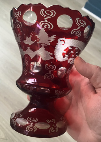 Ancien joli vase cristal - ancien,
