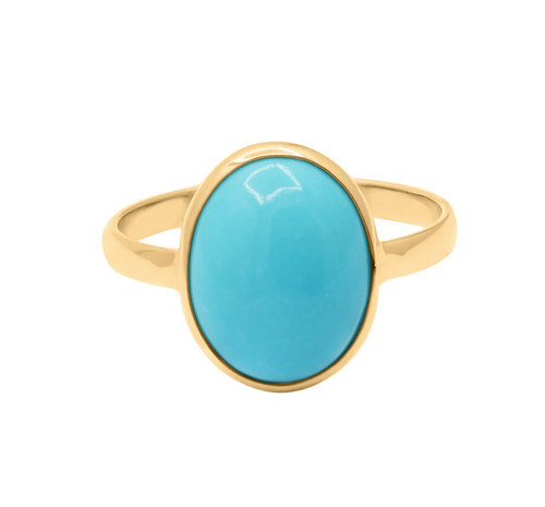 Bague turquoise plaqué - , or