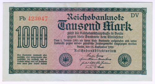 1922 allemagne 1000 mark - 1922,