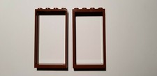 LEGO 2 x 60596 Porte Fenêtre Cadre 1 x 4 x 6 Rouge Marron (# Cgb ) Reddish Brown
