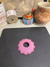 Bobèche, coupelle ronde en opaline rose lustre, lampe