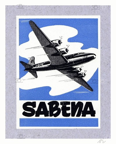 Airlines sabena rlux poster - airlines,