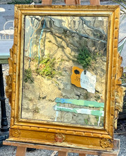 MIROIR AU MERCURE EN BOIS DORE