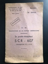 Notice Poste-récepteur SCR - 607 Hallicrafters  Confidentiel WW2 246/ 301  1943