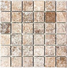 Mosaïque carreau travertin pierre naturel Noyer Noce bain 43-44048_f |10 plaques