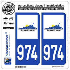 2 Stickers autocollant plaque