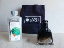 LAMPE BERGER COMPLETE VERRE FUME EN FORME DE PYRAMIDE AVEC HOUSE ET PRODUIT