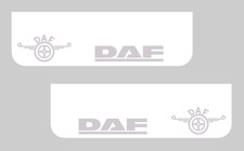 DAF Camionnette Hgv Camion Garde-Boue 18x60cm Lisse Blanc En PVC Bavette Argent