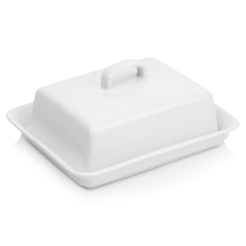 Beurrier céramique blanc