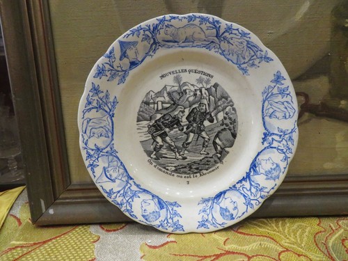 Ancienne assiette humoristique - ancienne,