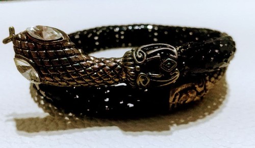Bracelet cobra serpent noir