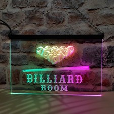 Panneau lumineux néon LED bière bar billard style effet fluide coloré