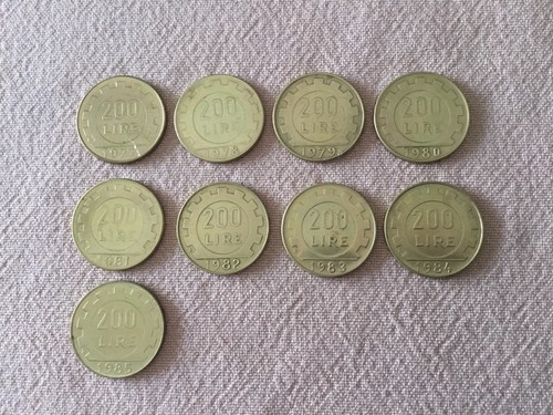 Italie pièces 200 lire - italie,