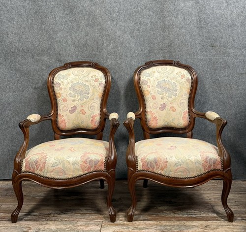 Paire fauteuils époque - fauteuils,