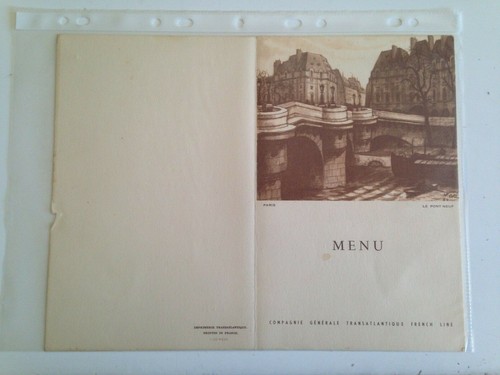 Ancien menu paquebot liberté - ancien,