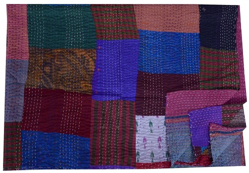 Couverture patchwork kantha - patchwork,