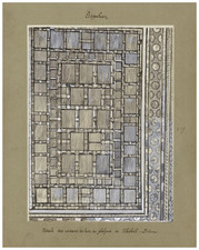 Persia, Détails des caissons en bois du plafond de Chehel-Situn  Vintage albumen