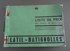 LISTE DE PRIX pièces de rechange tracteur LATIL BATIGNOLLES 01/02/1968 ABE
