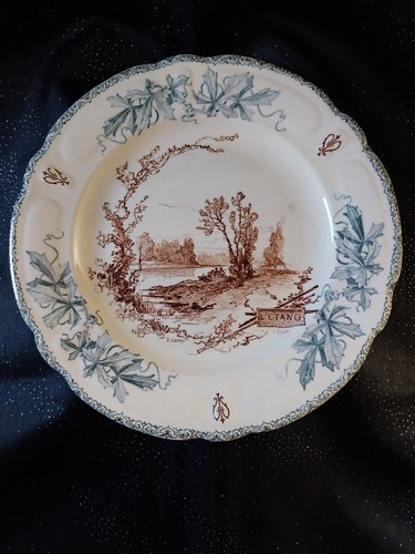 Grande assiette plate faïence - plate,