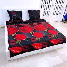 Rose Noir Set Draps Lit Une