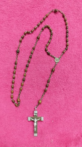 Chapelet buis croix métal - chapelet/buis/croix,