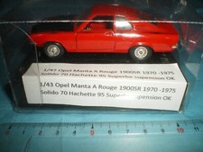 1/43 Opel Manta A 1900SR rouge 1970 -1976 Solido 70 Hachett 95 Neuf box rhodoïd