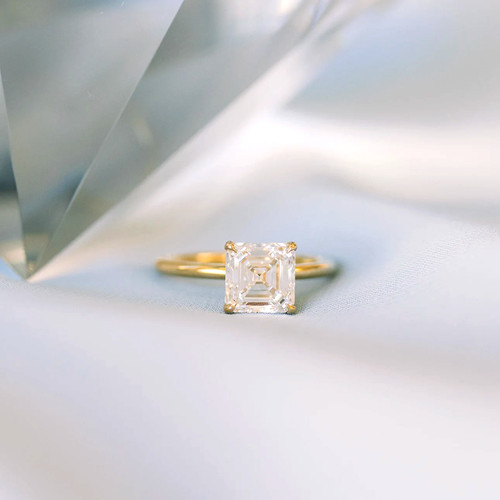Bague diamant taille asscher - diamant,