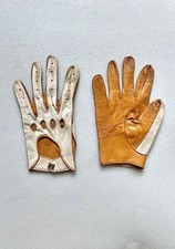 Gant de conduite Vintage - gant de pilote en cuire bi-colore - taille S