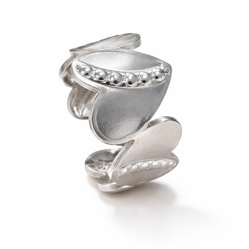Bague cœur perlé - bague, lisse