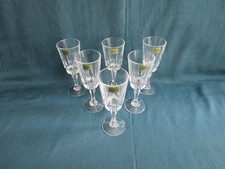 6 verres à vin blanc cristal d'arques,modèle "versailles"