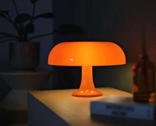 Lampe Champignon LED Vintage Orange Design Années 60/70, USB, Déco Intérieure