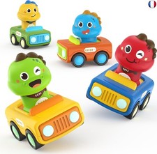 MOONTOY Jouet Voiture Bebe 1 2 3 Ans,4 Pièces Petite Voiture Enfant Friction 