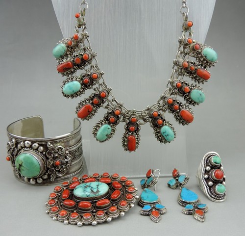 Rare parure argent - en, et
