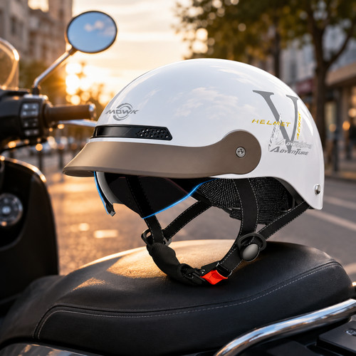 Casque moto vintage demi-jet