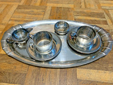 mini service a café en métal argenté 