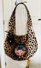 SAC tissu à rabat "AUDREY HEPBURN », fait main, léopard , NEUF