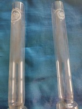 lot de 2 anciens verres neufs de lampe à pétrole " 10 " cristal supérieur